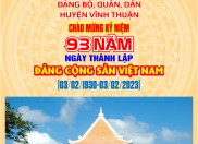 ĐẢNG BỘ, QUÂN, DÂN, HUYỆN VĨNH THUẬN CHÀO MỪNG 93 NĂM NGÀY THÀNH LẬP ĐẢNG CỘNG SẢN VIỆT NAM (03/2/1930 – 03/2/2023)